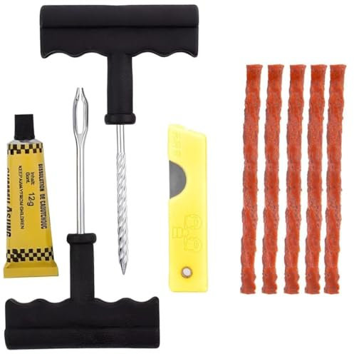 ByBATUL 9-teiliges Reifen-Reparaturset für schnelle Pannenhilfe für unterwegs – Reifenpannen für Fahrrad Motorad PKW LKW Autoreifen