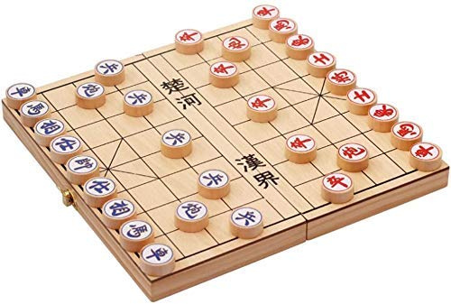 Ajedrez Chino (Xiangqi), Juego de Damas Viaje, Juego Mesa Madera con Xiangqi 象棋 y Maciza Plegable