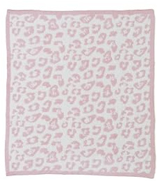 Barefoot Dreams® CozyChic® Baby Blanket, Barefoot in The Wild, Ultra Soft Plush Jacquard Microfiber Cozy Blanket, Lightweight Comfort, One Size, Dusty Rose-Cream