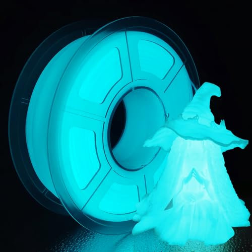 iSANMATE PLA Filament 1.75mm, Glow in the Dark Filament 1.75 PLA Blau-Grün Lumineszierend 3D Drucker Filament 1KG (2.2 LBS) Spule, Maßgenauigkeit +/- 0.03 mm