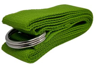 ATC Handels GmbH Yogagurt aus Baumwolle in verschiednen Farben mit stabilen D-Ringschnalle - Yogaband, Yogastrap, Yogaschlaufe für Yoga und Pilates, grün