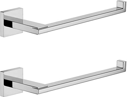 KOKOSIRI Barra portasciugamani cromata da bagno, montaggio a parete, per armadietti da cucina, WC, confezione da 2, in acciaio inox lucido, B3006CH-P2