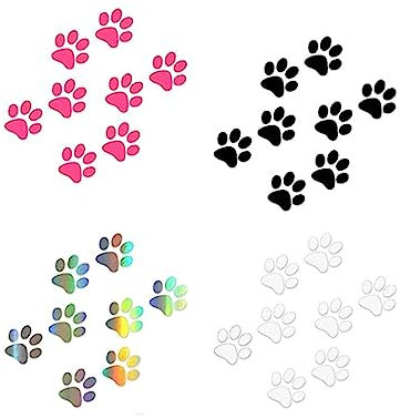 SYQZMYA 32er Set Hundepfoten Aufkleber,Autoaufkleber Hund,Aufkleber Auto Hund,Wasserdicht Hunde Pfoten Druck Aufkleber,Personalisiert Hundepfoten Aufkleber,für Auto Motorrad Wand Laptop Möbel