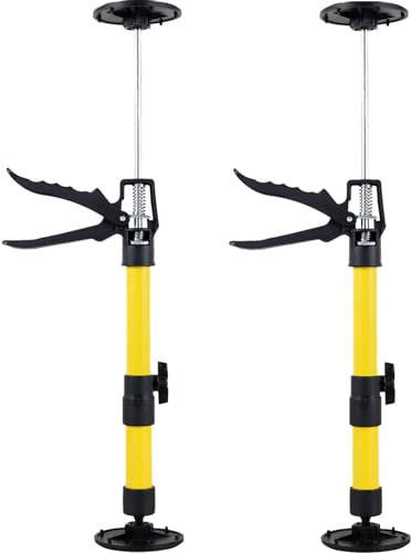 Eummy Lot de 2 barres de support télescopiques réglables pour 3ème main - Capacité de 40 kg - Support antidérapant pour cadre de porte - Accessoire télescopique pour plaques de plâtre - 50 à 115 cm