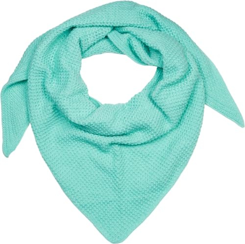 styleBREAKER Señoras XXL de punto triángulo bufanda unicolor con grano de arroz patrón de punto, caliente otoño invierno maxi triángulo bufanda 01020048, color:Menta