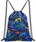 WAWSAM Rucksack mit Kordelzug für Kinder – 34 x 45 cm, Sportbeutel, wasserdicht, für Strand, Schwimmbad, Schule, mit Reißverschlusstasche, Dinosaurier E