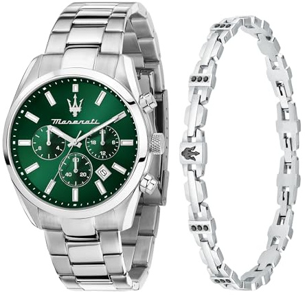 Maserati Montre Homme, Analogique, Quartz, Multifonction, Bracelet en Acier, Collection Attraction, Pack Spécial - R8853151017