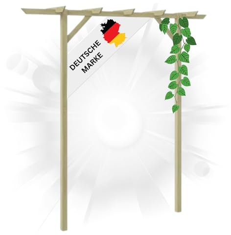 DELUKE® Pergola aus Holz LURV | 2x2m Kiefernholz | Rankhilfe Pergola Holz Bausatz freistehend Gartendeko Gartenbogen Gartenpergola