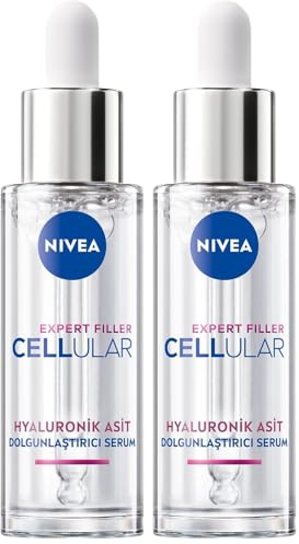 NIVEA Cellular Expert Filler Aufpolsterndes Hyaluron-Serum (30 ml), leichtes und schnell einziehendes Serum, nicht klebendes Anti Falten Serum mit 20% Hydra Elixir (Packung mit 2)