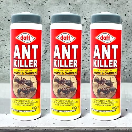 Generic 3 X 200g Doff Potent Indoor Ant Killer for Lawns, Homes, and Gardens, Effective Against Ants, Cockroaches, Woodlice, Earwigs, and Other Crawling Insects