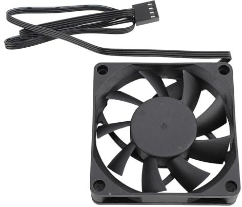 Ventilador PWM de 4 Pines, Ventilador para Caja de Computadora de 70 Mm con 7 Aspas, 2500 RPM, Control Inteligente de Temperatura, Ventilador de Enfriamiento con Rodamiento de