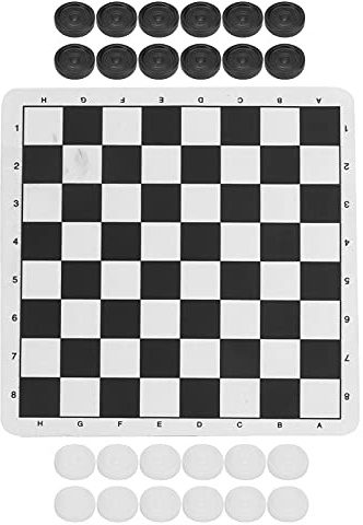 Tablero de Ajedrez Plegable de Damas, Juego de Damas Plegables de Plástico de Calidad Portátil, Peso Ligero para Niños y Adultos