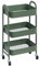 DOEWORKS Storage Trolley on Wheels 3-Tier Metal Storage Cart Rolling Kitchen Trolley Beauty Trolleys Craft Trolleys Utility Cart for Room Bathroom Office, Grass Green
