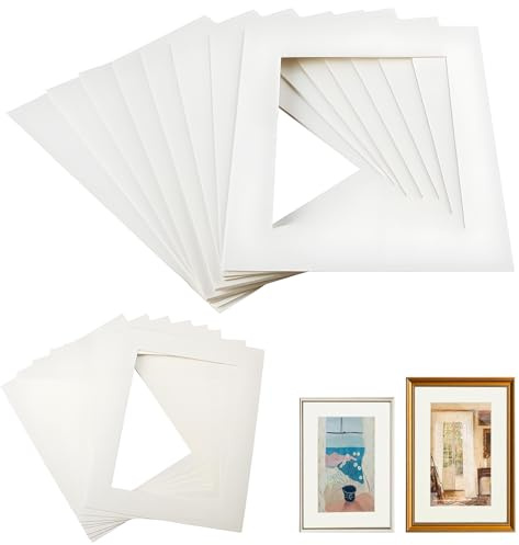 DEFIYEAR Picture Mounts for Frames, 8 Pcs 8 x 10'' and 8 Pcs 5 x 7'' Photo Mounts, Fit 6 x 8'' and 4 x 6'' Photos Cardboard Frames Inserts Aperture Card, for Display Painting Graduation Artworks Decor