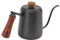 LUCKDANO Überkessel Gießen, Gänsehals Kessel Topf mit Holzgriff Edelstahl Handkaffee Kaffee Kaffee Percolator für Kaffeemilch Wasser (Schwarz 600ML)