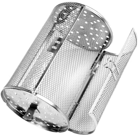 EQEQE Griglia for Barbecue, griglia da Campeggio, 1 griglia Girevole in Acciaio Inox for Forno, Barbecue e cestello for grigliate.