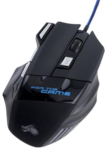 mophrati Kabelgebundene Gaming Maus, 7 Tasten, Hintergrundbeleuchtung, USB Eingabegerät, RGB, fließendes Tippen, 5500 DPI, Hintergrundbeleuchtung, verstellbare Mäuse, Desktop