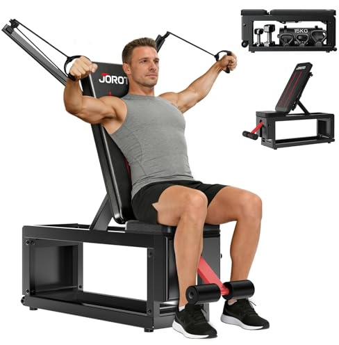JOROTO MD85 Hantelbank Verstellbar mit Integriertem Staufach, 990LBS/450KG Kapazität Multifunktion Schrägbank, 9 Positionen Zugarm und 7-Fach Verstellbarer Rückenlehne Tainingsbank für Zuhause
