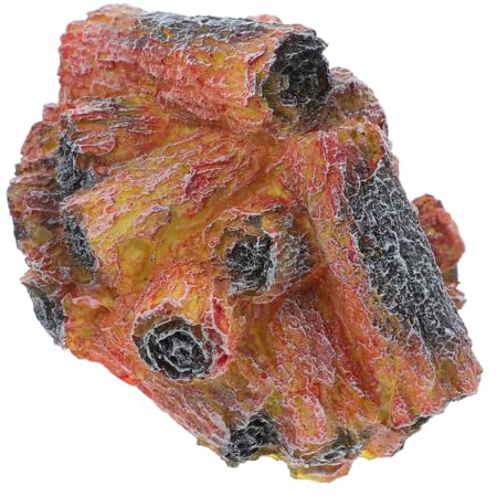 MALUGOGO Lámpara de resina sintética con efecto carbón realista, luz nocturna LED sin llama, para un ambiente de vida acogedor, seguro, decorativo, para chimenea de mesa