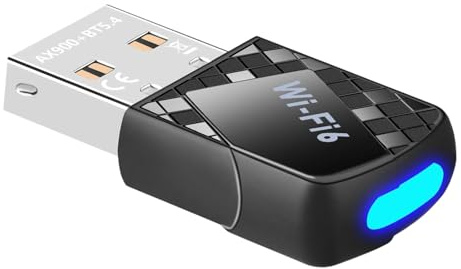 SHOOYIO AX600 - Adaptador WiFi 6 compatible con Bluetooth, doble banda, 2.4 GHz/5 GHz, USB WiFi, receptor de tarjeta de red, adaptador de red para juegos de baja latencia