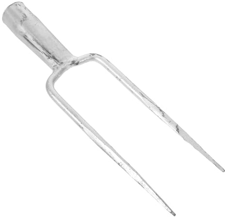 FONDOTIN Fourche de Jardin en Acier Forgé à Deux Dents – Outil Manuel pour Déterrer Racines et Aérer Le Sol – Tête sans Manche 3,5 CM – Usage Potager et Parterres de Fleurs