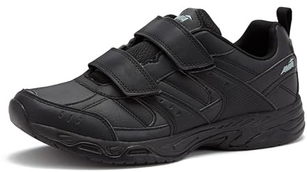 Avia Avi-Union II Strap Non Slip Shoes for Men, Hook and Loop Mens Walking Shoes with Memory Foam - Black, 10.5 Medium