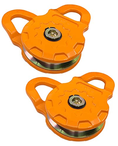 GearAmerica (2PK) Mega kastblock 25 toneladas Styrka (12,5 toneladas WLL) | Heavy Duty Vinsch remskiva för syntetisk rep eller Stålkabel | Offroad som ett proffs! - Kontroll Recovery Riktning, Double Winch Ström
