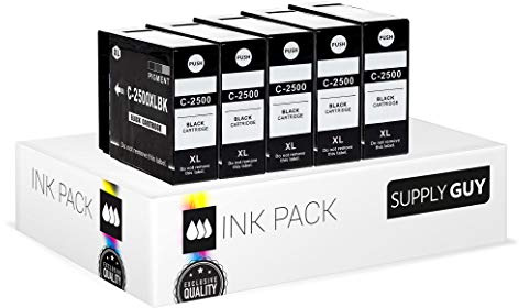 Supply Guy 5 bläckpatroner kompatibel med Canon PGI-2500XL Svart för Maxify IB4000 IB4050 IB4100 IB4150 MB5000 MB5050 MB5100 MB5150 MB5155 MB5300 MB5350 MB5400 MB5450 MB5455