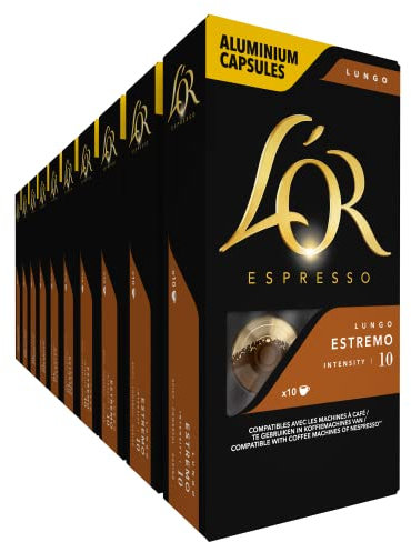 L'OR Espresso Cápsulas de Café Lungo Extremo | Intensidad 10 | 100 Cápsulas Compatibles Nespresso (R)* - Amazon Exclusive - Amazon Exclusive