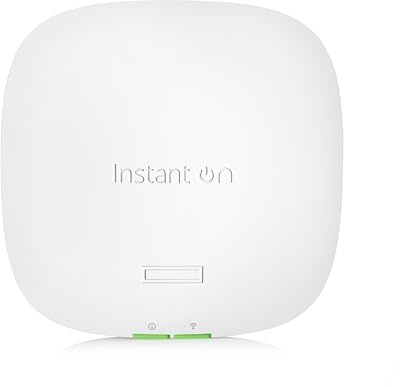 HPE Networking Instant On Access Point AP22 2x2 WiFi 6 Indoor Wireless Access Point | Long Range, Secure, Smart Mesh Support | Power Source Included | US Model (R6M49A)