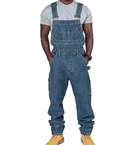 each women Hängselbyxor för män denim jeans hängselbyxor för herr lösa justerbara lediga lösa jumpsuits med sparkbyxor, En bit, S