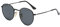 Dollger Kleine Runde Polarisiert Sonnenbrille für Damen Herren Metal Retro Trendige Deko brille UV400 Graue Linse und Schwarzer Rahmen