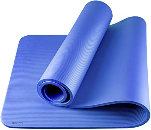 Yoga Exercise Mat - NBR 10mm Thick, Non Slip Mat for Pilates, Exercise, Aerobic, Gymnastics, Home Exercises, Workouts, Fitness, Camping, Gym - 183cm x 61cm - Blue