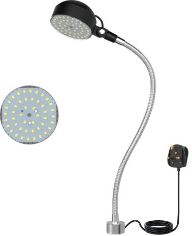 Magnetic Work Light,12W Led Magnetic Lamp, IP65 Water Proof Flexible Gooseneck Lamp for Lathe Milling, Drill Press, Industrial Lighting…