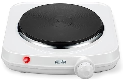 Silva Homeline EK 1018 Einzelkochplatte, 1500 W, weiß, hitzebeständige Lackierung, Kochfeld 18 cm