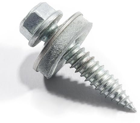 VOOXA | 100 viti per lamiera sottile 6,0 x 25 mm con disco di tenuta EPDM | Bi-Metallo in acciaio inox A2 con punta in acciaio | SW8, omologazione ETA – senza trucioli, vite filettate