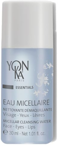 Micellar Cleansing Water Yonka 30ml | 91% Natural Origin Hydrating Gentle Face Cleanser and Makeup Remover | All Skin Types, No Rinsing | Rose and Chamomile Essential Oils