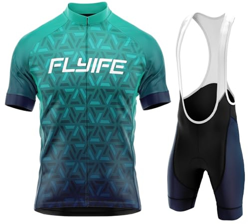 Maillot de Ciclismo para niños y niñas, Camiseta de Manga Corta y Pantalones Cortos con Almohadilla para el Asiento con 9D Gel Acolchado para Equipos Pro (TYP-2,XS)