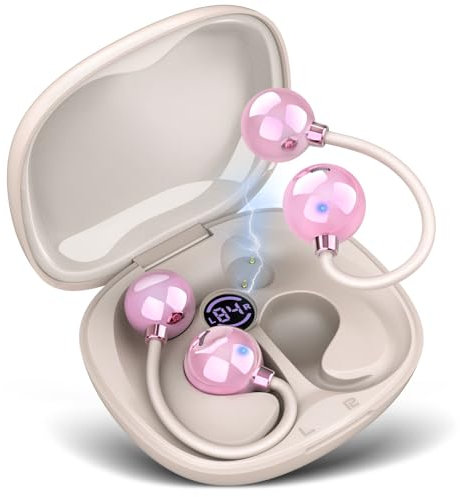 ATFKZADV Auriculares Oreja Abierta Bluetooth 5.4 con Bajo Profundo Y Llamada Clara, Cascos Inalámbricos Bluetooth Deporte Súper Cómodos Sin Profundizar En El Canal Auditivo, para Running y Gimnasio