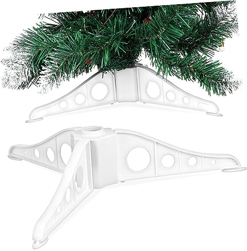 VALICLUD Support pour Sapin De Noël Amovible 15 Cm en Plastique Blanc, Base Triangulaire Stable, Résistant Et Facile à Monter, Accessoire pour Sapin Domestique
