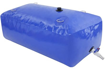 RjcdOPL 240L/63gal Foldable Water Storage Bladder, Portable Water Storage Container with Pull Ring, Large Capacity Soft Bag for Rainwater Collection, Camping, Garden & Emergency Use