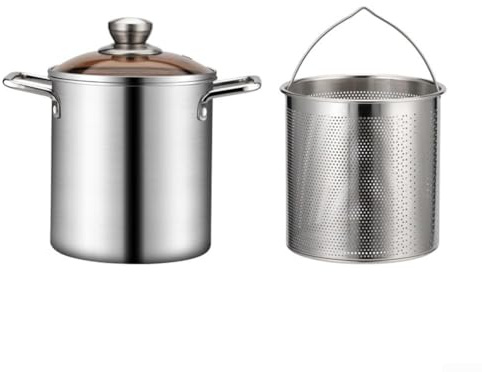 Olla de freír con cesta de acero inoxidable utensilios de cocina para freír patatas fritas y carne