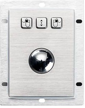 Inbyggd mekanisk trackball-mus USB PS2-panelfäste 38 mm metallrullboll Industriell pekenhet(USB interface,Stainless steel)