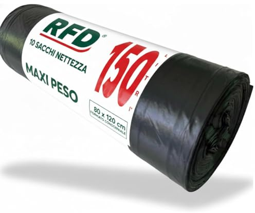 Sacchi Neri Spazzatura 90x120 cm - 40 Sacchi Grandi Resistenti XXL per Immondizia Condominiale e Indifferenziata - Buste Nere in Rotolo, Ultra Spesse e Antigoccia per Bidoni Grandi