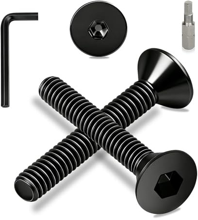 Ezitruz Tornillos de Cabeza Avellanada Hexagonal M6x30 mm, 30 Piezas Tornillos de Cabeza Allen Plana DIN 7991/ISO 10642 Carbono Rosca Completa para Reparación de Muebles