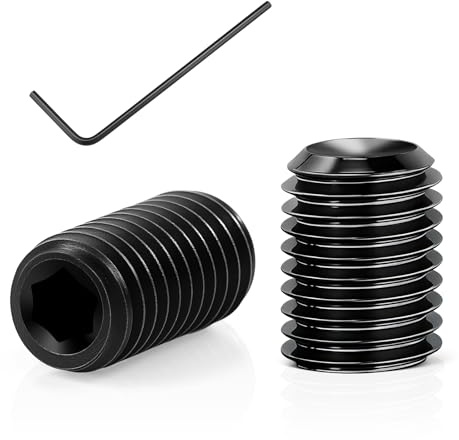 Vis sans tête, vis sans tête à six pans creux avec clé, vis sans tête, acier au carbone de qualité 12.9, noir (200, M2 × 6)
