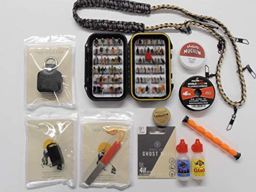 Para pesca con mosca Set de regalo, caja de moscas y accesorios, de regalo disponibles (Set)