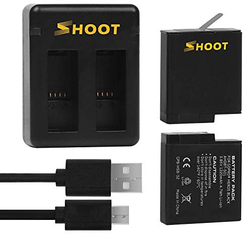 Yangers 2 Pack Battery with Dual USB Parallel Charger Dock Hub for GoPro Hero 8 7 Black/Hero 6 5 / Hero (2018) / Firmware v01.50, v01.55, v01.57,v02.00 and v02.51 Camera Accessories
