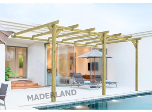 Pergola en bois adossée - modèle OVIEDO - 600 x 420 cm