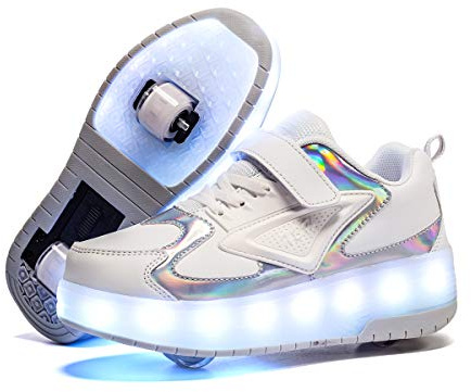 Chaussures à roulettes Garçons Filles Respirant Patins à roulettes pour Unisexe Enfants Retractable Basket Cadeaux créatifs de Vacances pour Enfants Chaussures Noël Nouvel an Cadeau d'anniversaire